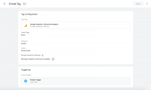 Example tag set up for email trackingÂ 