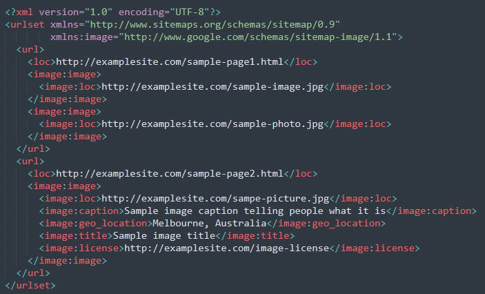 basic image sitemap example